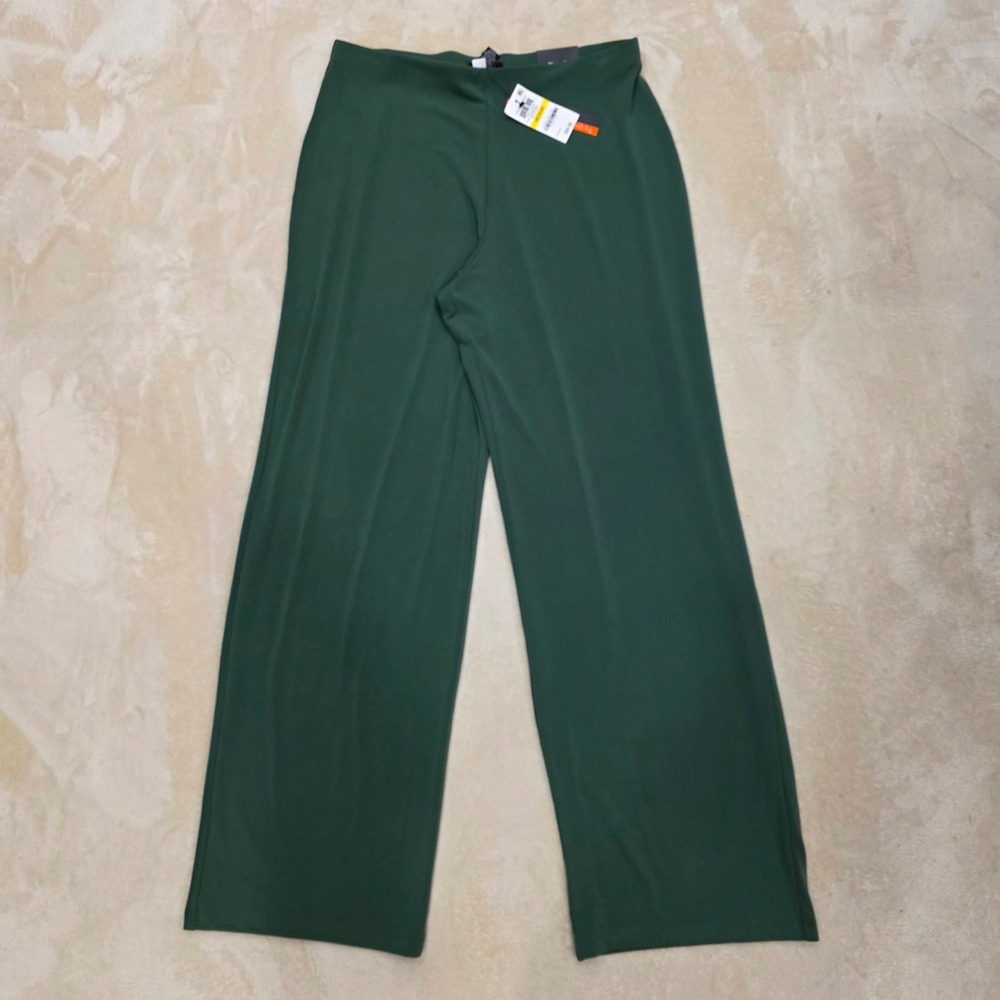 Alfani Womens Wide Leg Pants Size M Melon Rind Green Easy Pieces Knit PullOn NWT